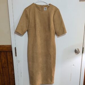 Anne Klein Classic Tan Long Sleeve Dress